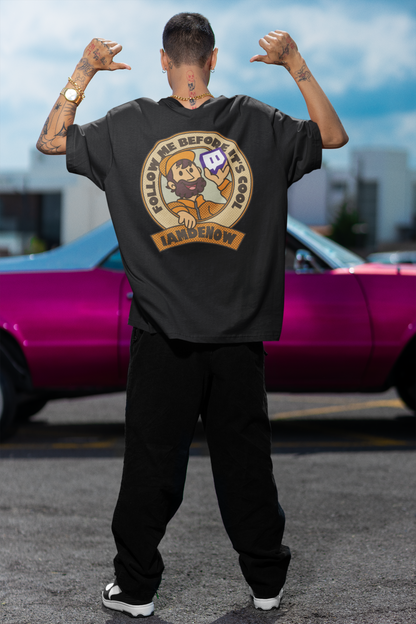 FOLLOW ME BEFORE ITS COOL" HEAVY OVERSIZE TEE "SCHWARZ"