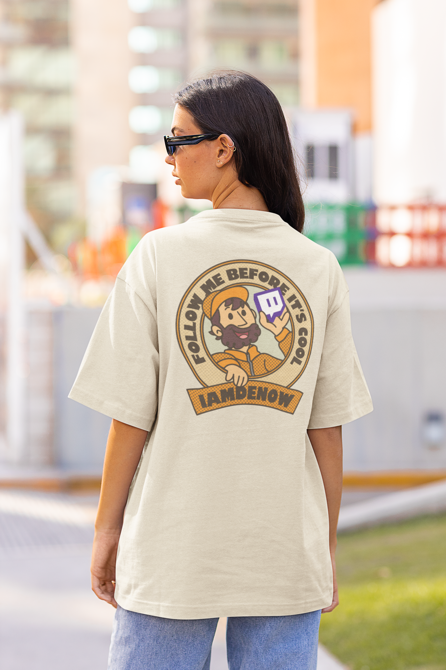 "FOLLOW ME BEFORE ITS COOL" HEAVY OVERSIZE TEE "SAND"