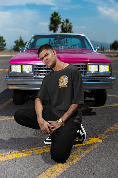 FOLLOW ME BEFORE ITS COOL" HEAVY OVERSIZE TEE "SCHWARZ"